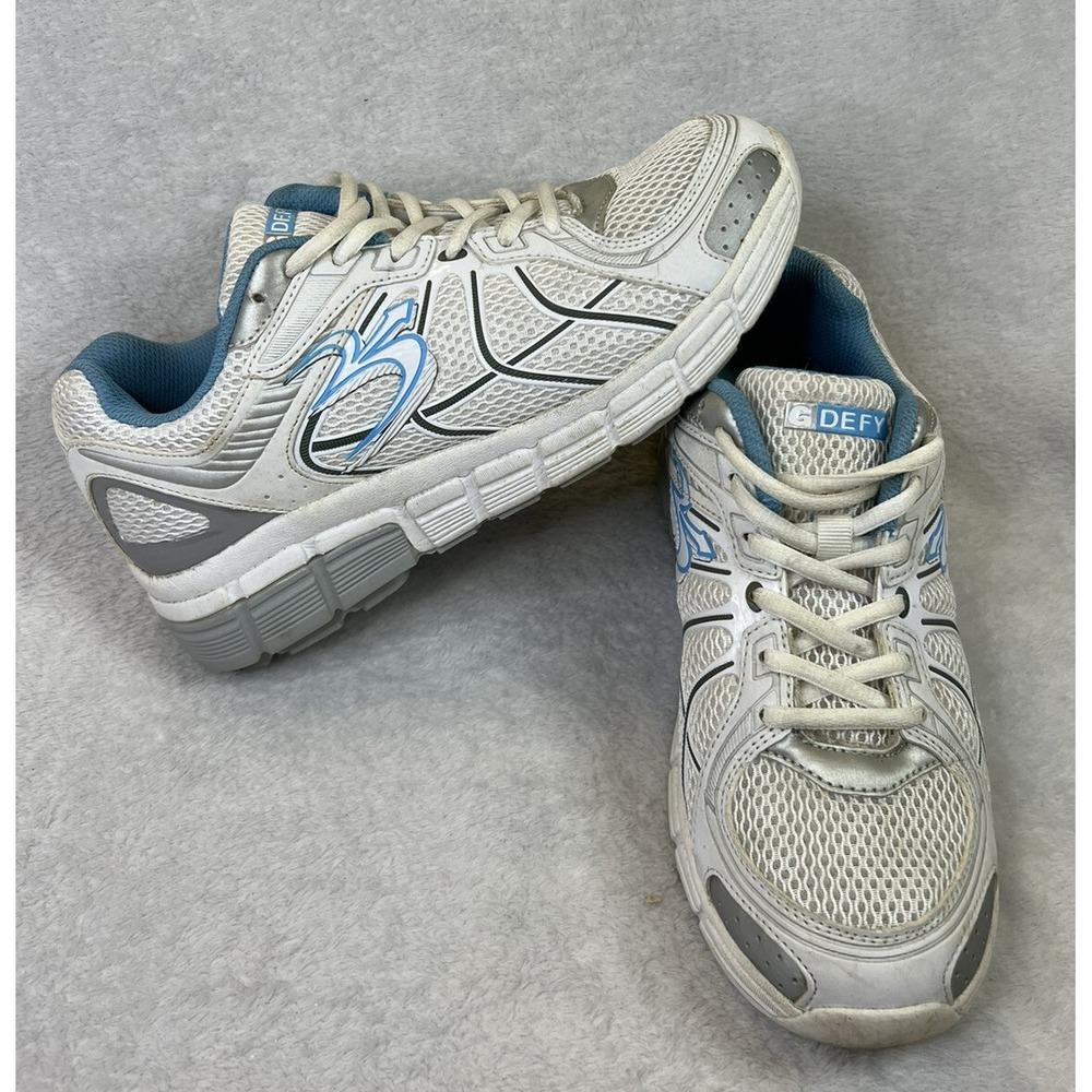 GDEFY Gravity Defyer Size 8 Women's White Blue‎ Walking Shoes TB9004FWSU